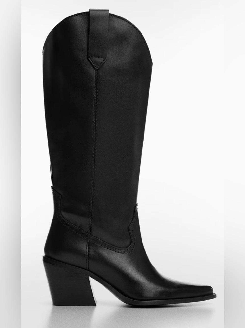 MANGO WESTERN BLACK COWBOY BOOTS US 9 NEW $170